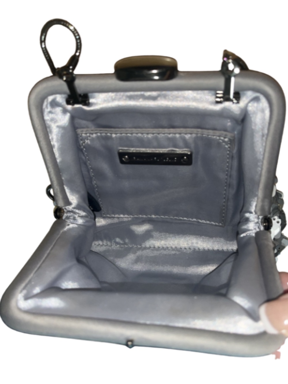 Banana Republic Silver Grey Sequin Evening Frame Clutch / Crossbody
Bag - Picture 7 of 13